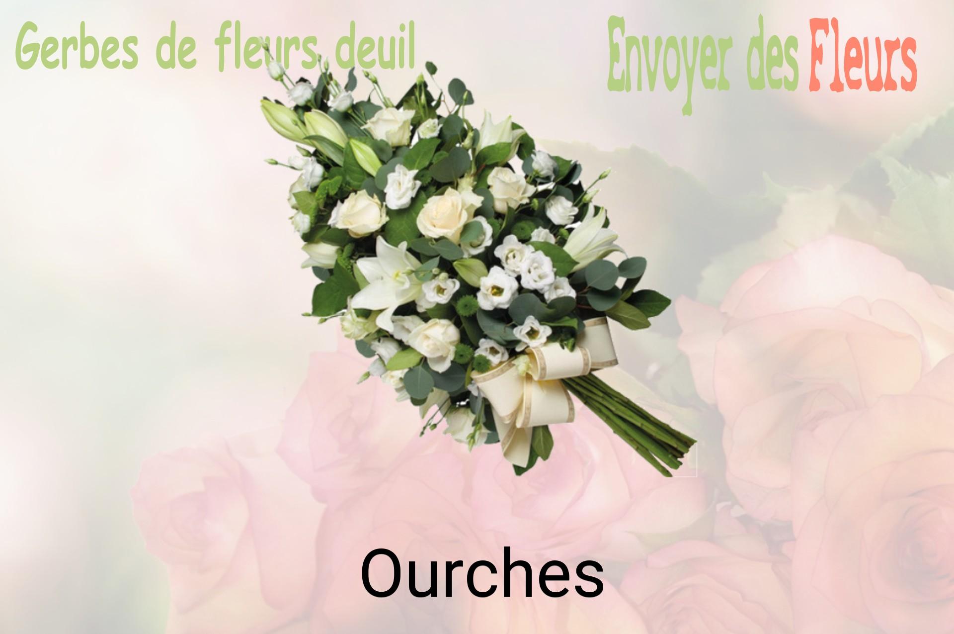 Gerbe de fleurs de deuil livrée à Ourches